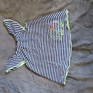 18M Blue Striped Shirt w/ Elephant Embroidery